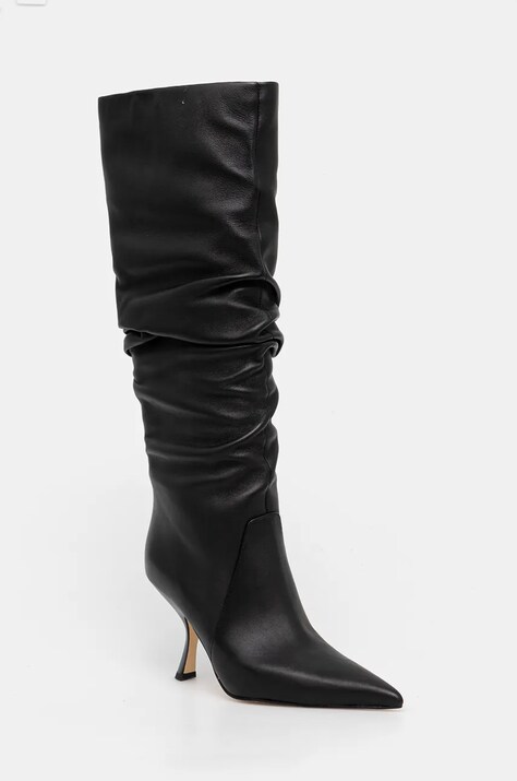 MICHAEL Michael Kors ghete de piele Luna femei, culoarea negru, cu toc cui, 40F4LUHB5L.001