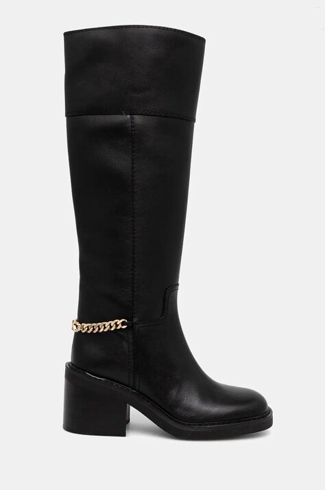 MICHAEL Michael Kors cizme Carlisle femei, culoarea negru, cu toc drept, 40F4CLMB5L.001