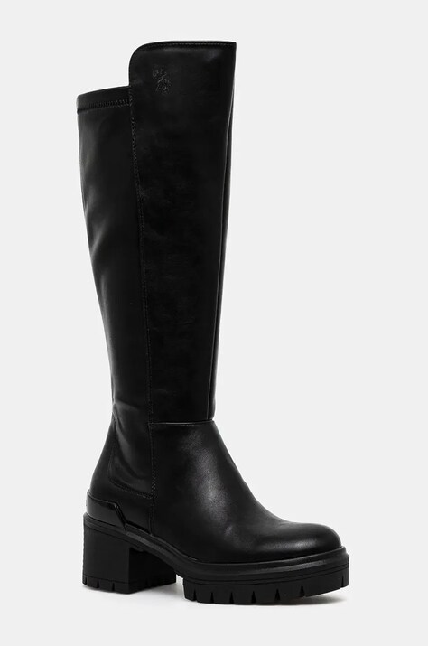 Сапоги U.S. Polo Assn. HALEY женские цвет чёрный каблук кирпичик HALEY006W/DY1