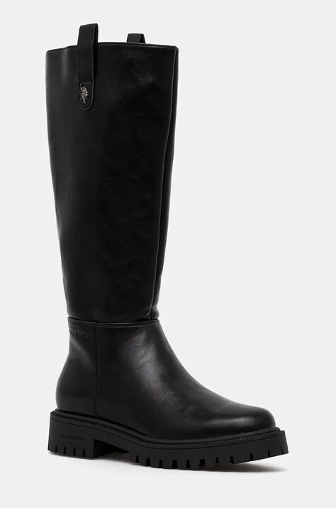 U.S. Polo Assn. cizme KARMA femei, culoarea negru, cu toc plat, KARMA017W/DY1