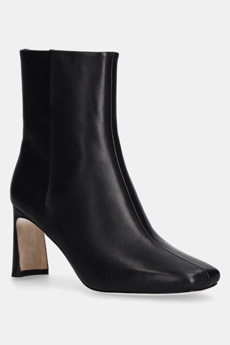 Marciano Guess cizme de piele BOOTIE EMBELLISHMENT femei, culoarea negru, cu toc drept, 4BGZ27 7103A