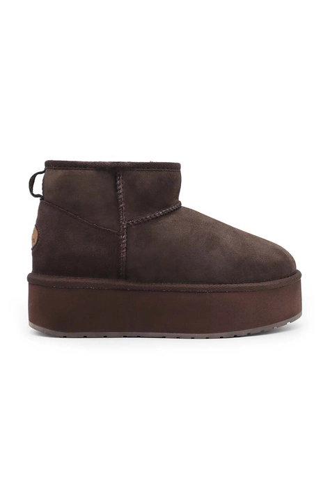 Emu Australia stivali da neve in camoscio Stinger Micro Flatform colore marrone W13082.CHOC