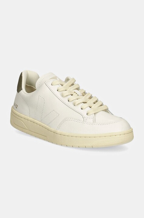 Veja sneakers din piele V-12 Stitch culoarea alb, XS2003679A