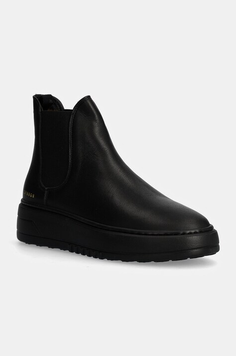 Copenhagen ghete chelsea de piele femei, culoarea negru, cu platforma, CPH91