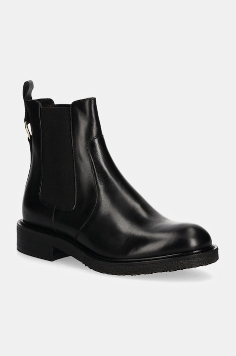 Billi Bi ghete chelsea de piele femei, culoarea negru, cu toc plat, A7103