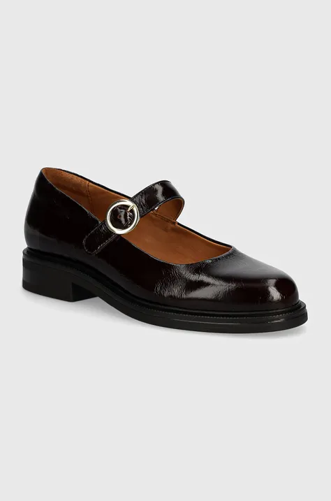 Шкіряні туфлі Billi Bi жіночі колір коричневий на плоскому ходу A7016