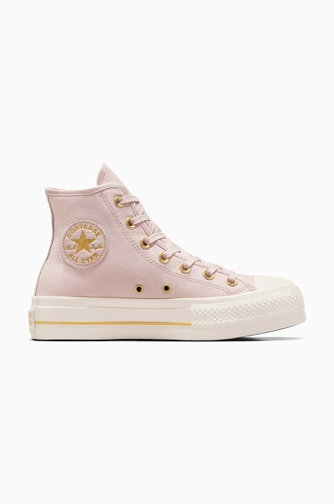 Πάνινα παπούτσια Converse Chuck Taylor All Star Lift χρώμα: ροζ, A10431C