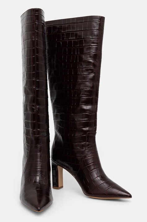 Кожаные сапоги Aldo CADIGODER женские цвет коричневый каблук кирпичик 13838604 CADIGODER