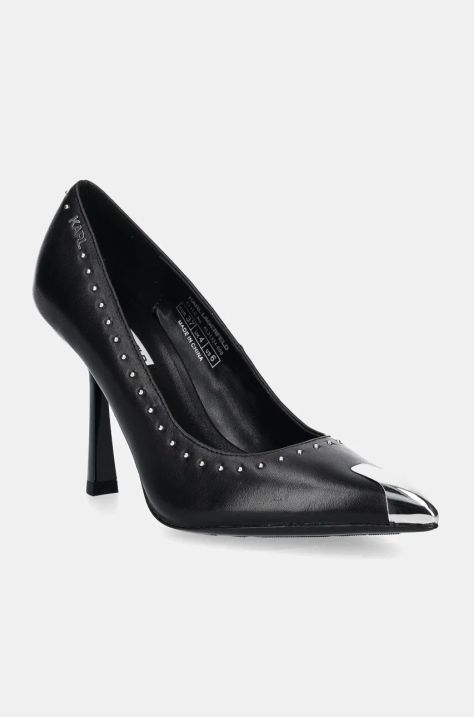 Karl Lagerfeld stilettos de piele PANDARA II culoarea negru, KL31324