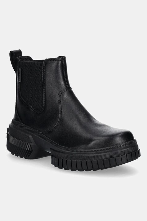 Sorel ghete chelsea de piele ONA AVE CHELSEA BOOT WP femei, culoarea negru, cu platforma, 2102161010