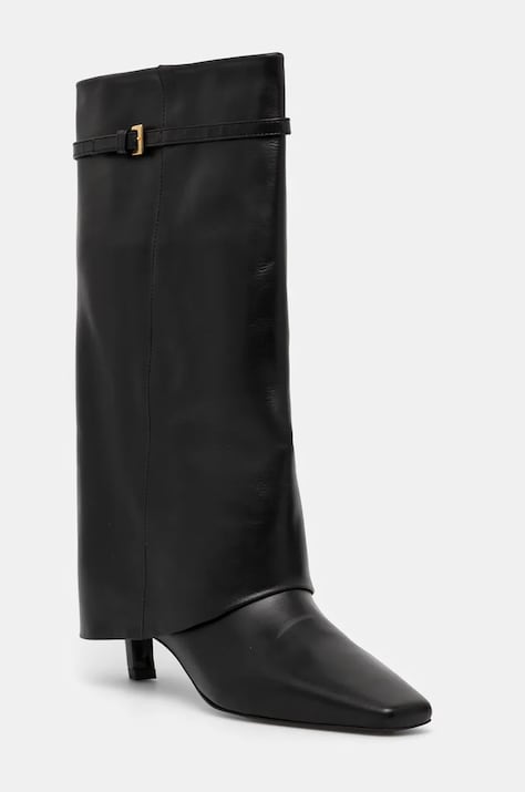 Шкіряні чоботи Alohas Evita жіночі колір чорний на шпильці S100600-01
