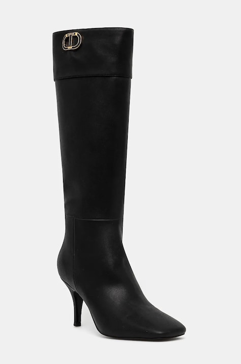 Twinset cizme femei, culoarea negru, cu toc cui, 242TGT030