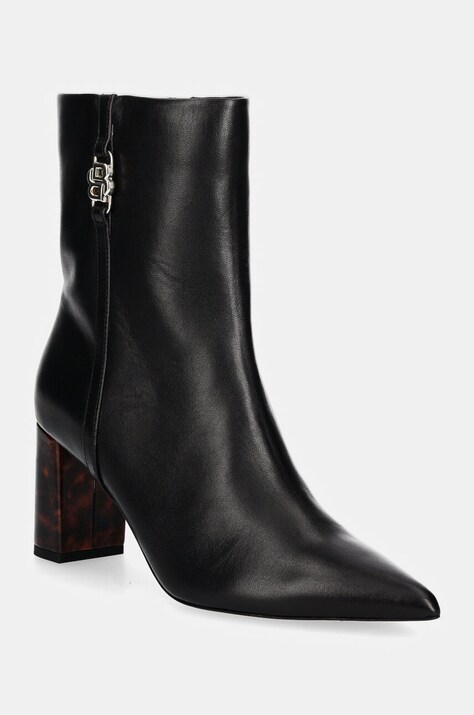 BOSS cizme de piele Janet femei, culoarea negru, cu toc drept, 50529810