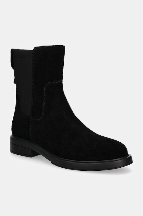 Topánky chelsea BOSS Vanity dámske, čierna farba, na plochom podpätku, 50523512