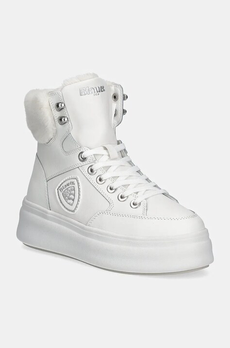 Blauer pantofi EMERY femei, culoarea alb, cu platforma, izolare usoara, F4EMERY01.LEA