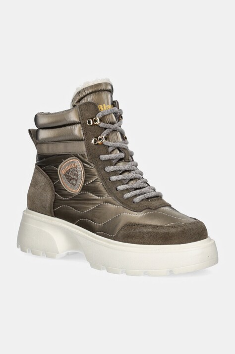Blauer bocanci BLANCA femei, culoarea verde, cu platforma, izolare usoara, F4BLANCA03.NYS