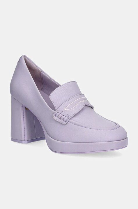 Clarks Originals czółenka CUR Loafer 2 kolor fioletowy na słupku 26180953