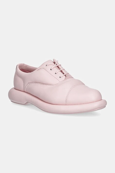 Clarks Originals półbuty skórzane CUR Oxford 1 damskie kolor różowy na platformie 26180961