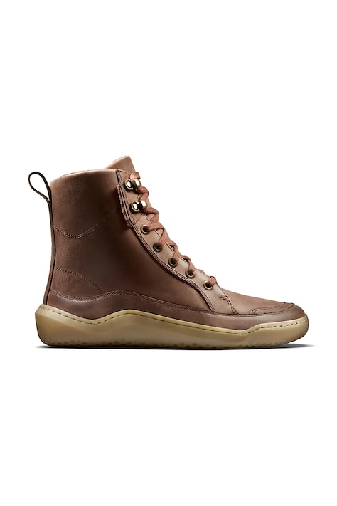 Vivobarefoot botki skórzane GOBI BOOT WARMLINED kolor brązowy na płaskim obcasie 209439