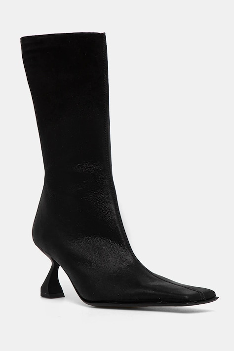 Miista ghete de piele Pearl femei, culoarea negru, cu toc cui, MI_5594