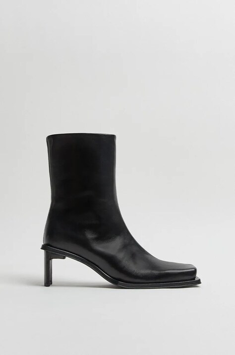 Kožne gležnjače Miista Brenda za žene, boja: crna, s debelom potpeticom, MI_3429