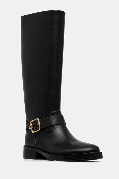 Coach cizme Madeline femei, culoarea negru, cu toc plat, CW978
