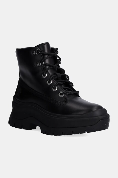 Кожаные полусапожки Timberland Roxie Lane женские цвет чёрный на платформе TB0A295JW021