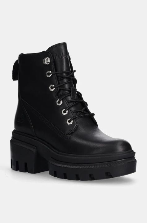 Кожени кубинки Timberland Everleigh в черно с равна подметка TB0A41S70151