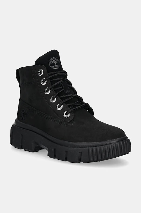 Замшевые ботинки Timberland Greyfield женские цвет чёрный на платформе TB0A5RNG0011