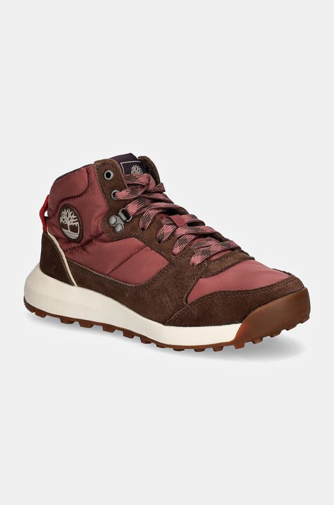 Timberland pantofi Retro Swift High femei, culoarea bordo, cu toc plat, TB0A28DTEKA1