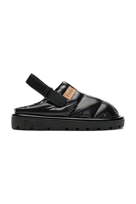 Flufie papuci de casa Jet Black culoarea negru, CLG5003