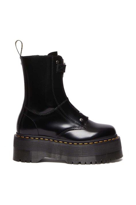 Kožené kotníkové boty Dr. Martens Jetta Hi Max dámské, černá barva, na platformě, DM30976001
