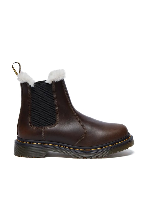 Topánky chelsea Dr. Martens 2976 Leonore dámske, hnedá farba, na plochom podpätku, zateplené, DM32016777