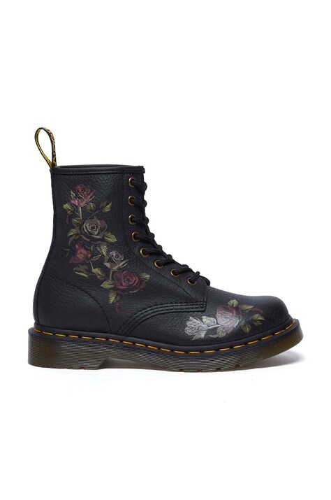 Dr. Martens bocanci de piele 1460 femei, culoarea negru, cu toc plat, DM32070001