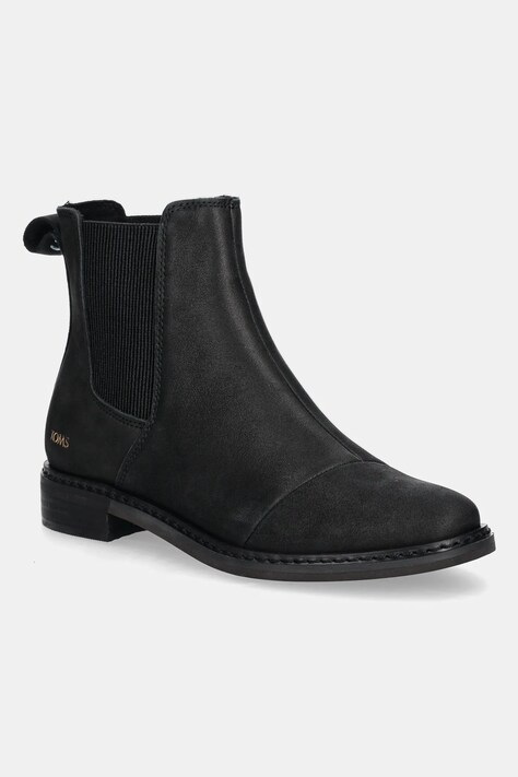 Боти челси от набук Toms CHARLIE в черно с равна подметка 10018925