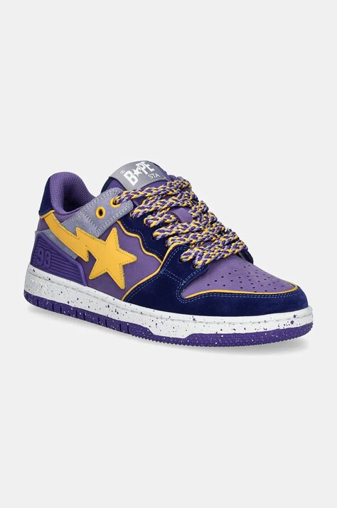 A Bathing Ape sneakers in pelle SK8 STA #4 colore violetto 1K80291313