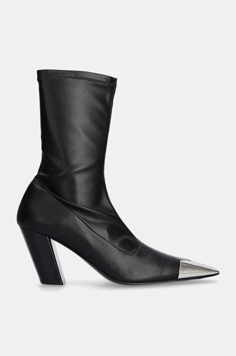 Vanda Novak botine Lucrezia femei, culoarea negru, cu toc drept
