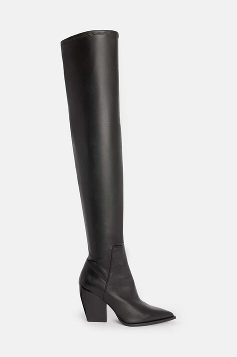 Чоботи AllSaints Lara Boot жіночі колір чорний каблук блок W099FB