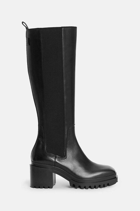 AllSaints cizme Natalia Boot femei, culoarea negru, cu toc drept, W100FB