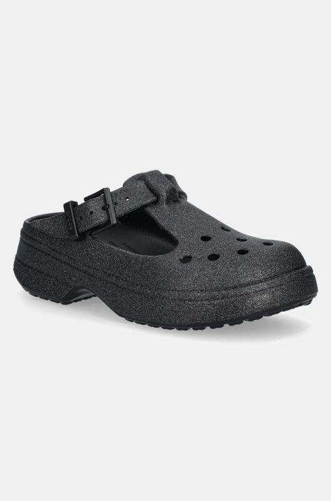 Παντόφλες Crocs Classic Mary Jane Glitter Clog χρώμα: μαύρο, 210737