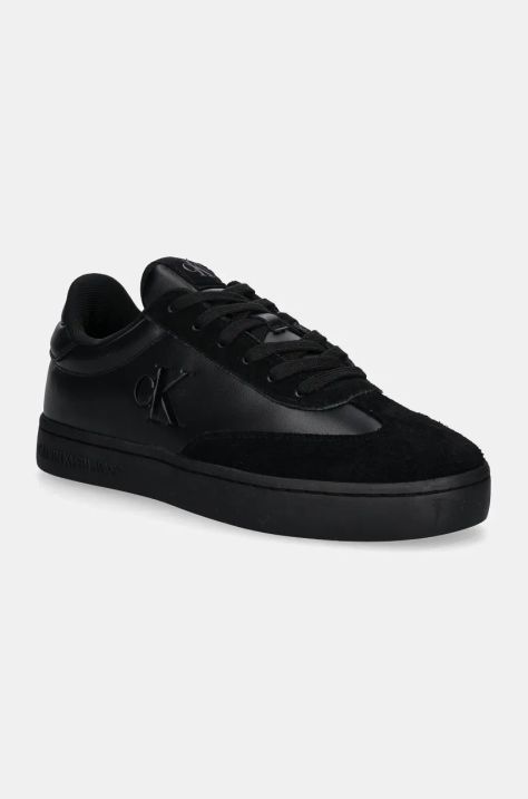 Kožené tenisky Calvin Klein Jeans CLASSIC CUPSOLE LOW čierna farba, YM0YM01272