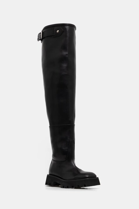Fiorucci leather boots women's black color W01FMASH281VL01