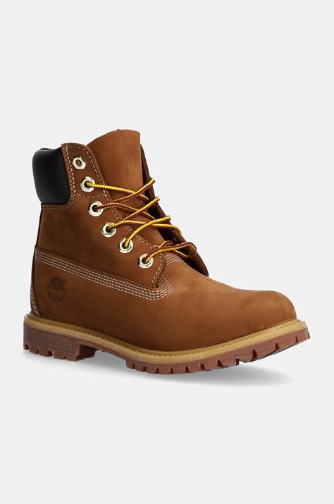 Timberland bocanci din nubuc PREMIUM 6 INCH BOOT culoarea maro, cu toc plat, TB1103602141