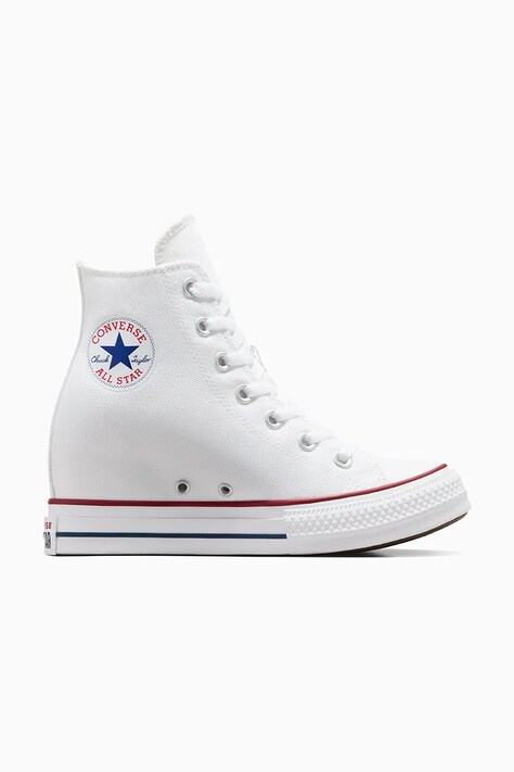 Converse tenisi Chuck Taylor All Star Wedge femei, culoarea alb, A11908C