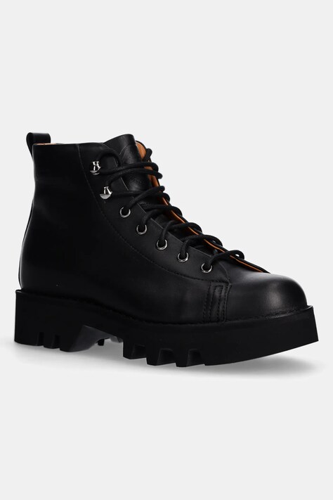 Кожаные полусапожки Fracap Monkey женские цвет чёрный на плоском ходу MONKEY.R300.BLK