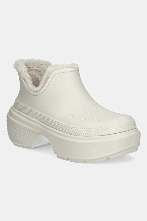 Crocs ankle boots Stomp Lined Shorty Boot women's beige color 210673.0JI