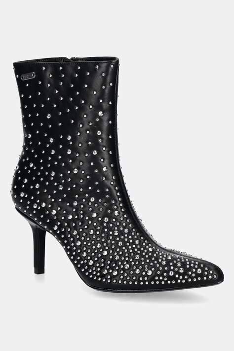 Pepe Jeans botine PRISTINA SHINY femei, culoarea negru, cu toc cui, PLS50570