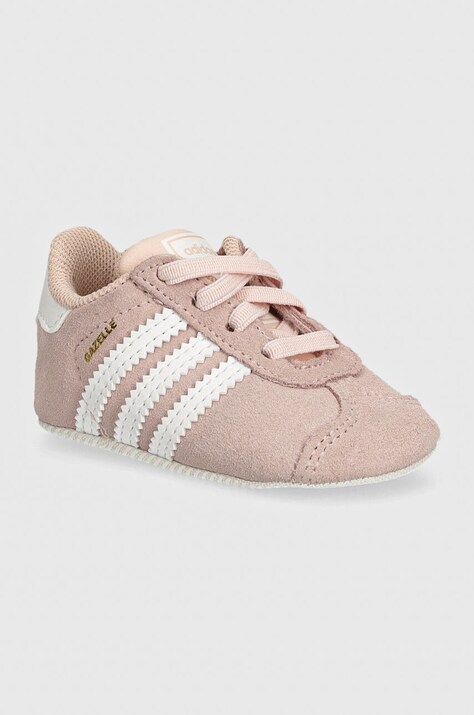 adidas Originals incaltaminte din piele pentru bebelusi GAZELLE CRIB culoarea roz, JI2045