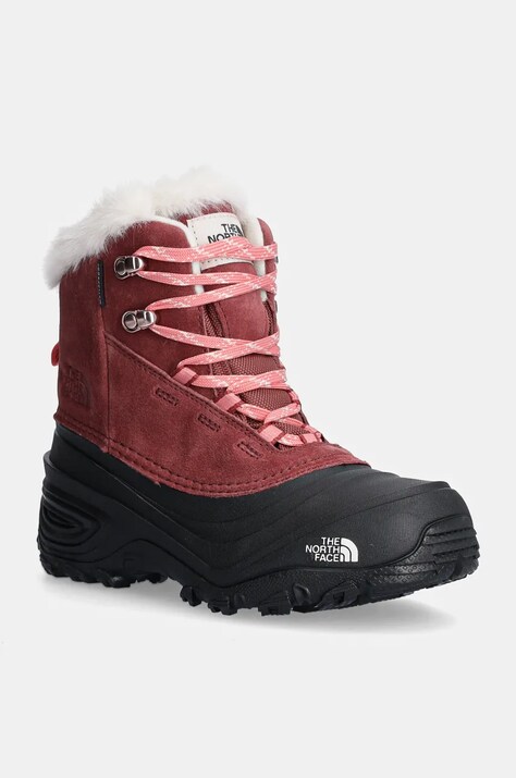 The North Face cizme de iarna copii SHELLISTA V LACE WP culoarea bordo, NF0A7W5X7I01