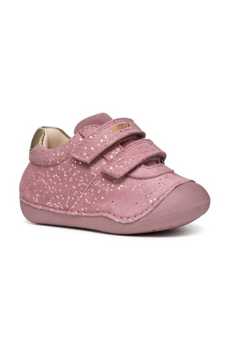 Παιδικά παπούτσια nubuck Geox TUTIM χρώμα: ροζ, B9440B.007NF